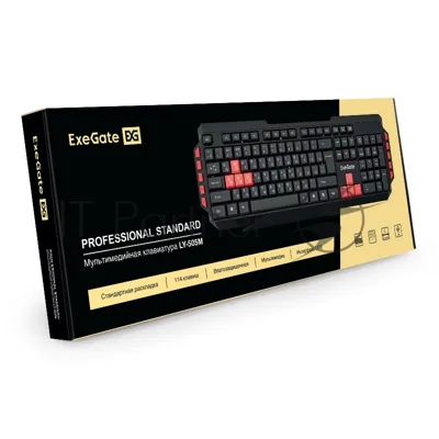 Клавиатура проводная ExeGate Multimedia Professional Standard LY-505M проводная, USB, черный