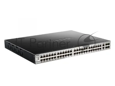 Коммутатор D-Link DGS-3130-54PS/B2A, 48×1 Гбит/с + 2×10 Гбит/с Base-T + 4×10 Гбит/с SFP+, управляемый