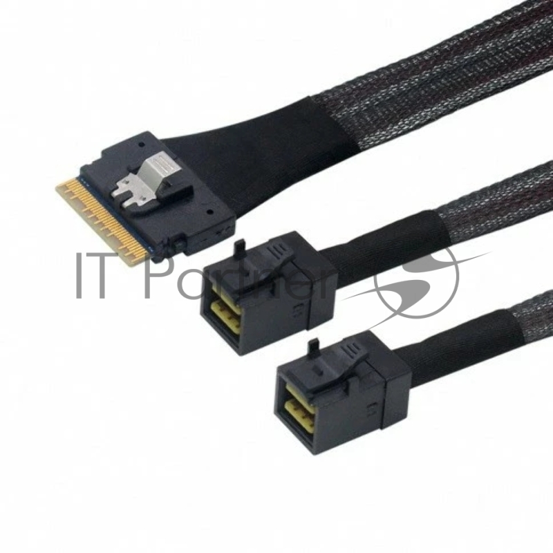 Кабель LR-Link SlimSAS x8 to 2 x miniSAS HD (SFF-8654 x8 - 2 x SFF-8643) Cable, 800мм