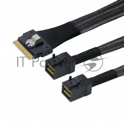 Кабель LR-Link SlimSAS x8 to 2 x miniSAS HD (SFF-8654 x8 - 2 x SFF-8643) Cable, 800мм