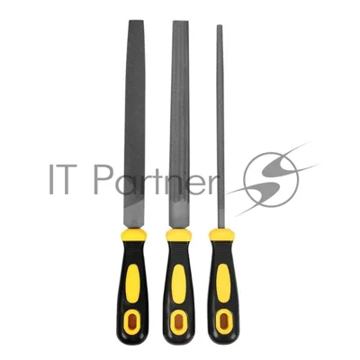 Набор напильников Deli DL352083 3шт инструментальная сталь T12, обрезиненная пластиковая рукоятка