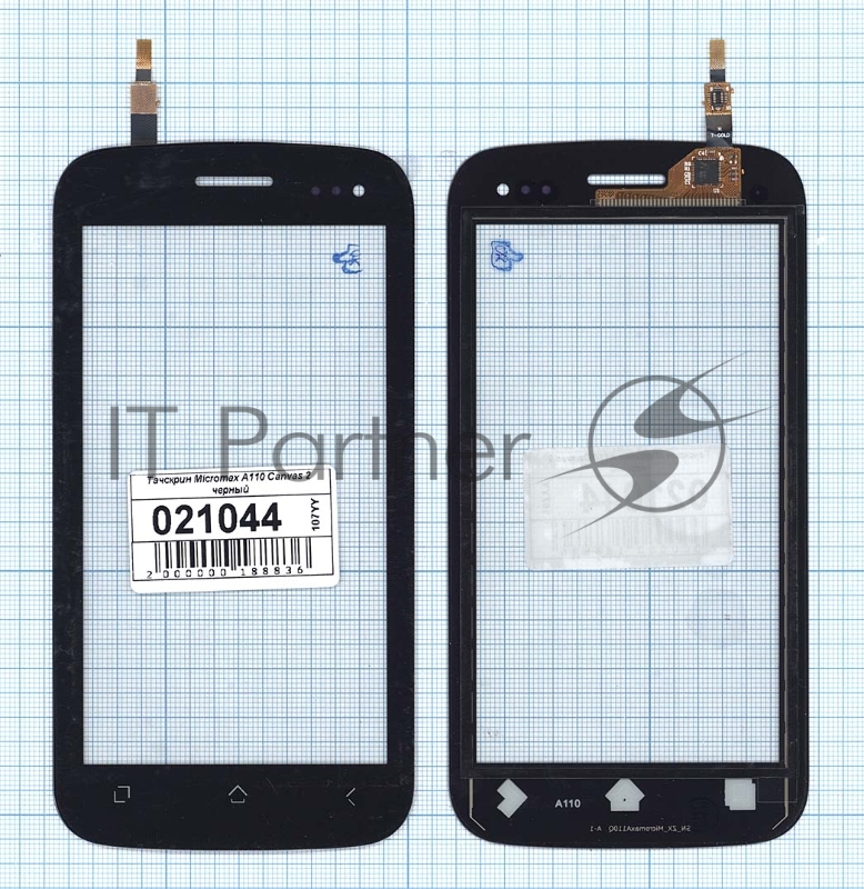 Сенсорное стекло (тачскрин) для Micromax A110 Canvas 2 черное