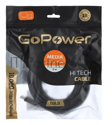 Кабель GoPower HDMI (M)-HDMI (M) 5.0M 00-00027310 черный