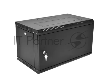 Шкаф телекоммуникационный настенный разборный ЦМО ЭКОНОМ 6U (600 x 350) дверь металл, черный (ШРН-Э-6.350.1-9005)