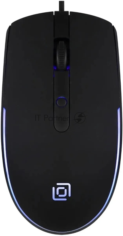 Мышь проводная Oklick 100M черный, 1600 dpi, USB, кнопки - 4