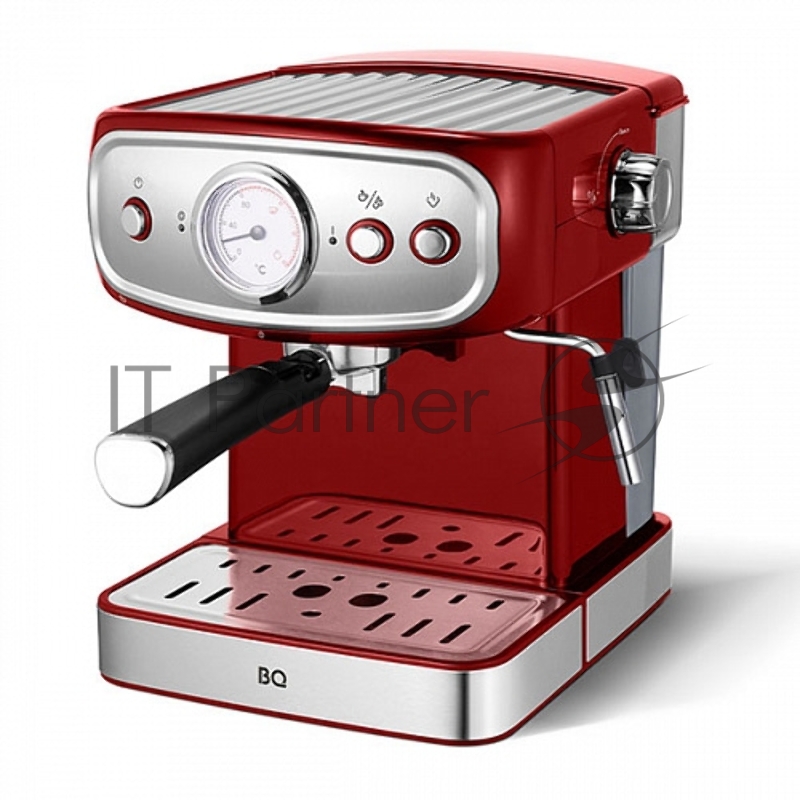 Кофеварка рожковая BQ CM1006 красный-стальной, исп. кофе - молотый, 1,5 л, 850 Вт, 15 бар