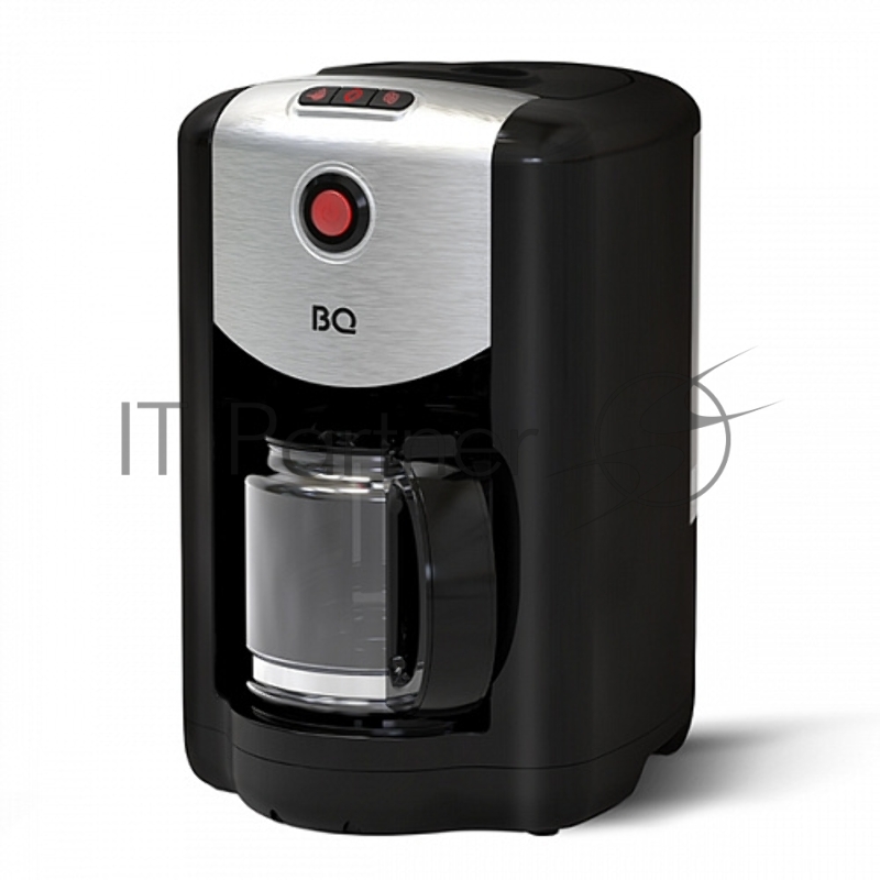 Кофеварка капельная со встроенной кофемолкой BQ CM1009 черный-стальной, исп. кофе - зерновой/молотый, 0.625 л, 700 Вт.