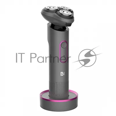 Электробритва BQ SV1008 Gray-Pink. Мощность 5 Вт/Время зарядки 90 минут/Время беспроводной работы 90 минут/Влагозащита IPX6/Электропитание 110-240 В, 50-60 Гц/Ротационная головка бритвы/Мощный мотор/Индикатор заряда батареи/Портативная база для подзарядки/3 насадки в комплекте"