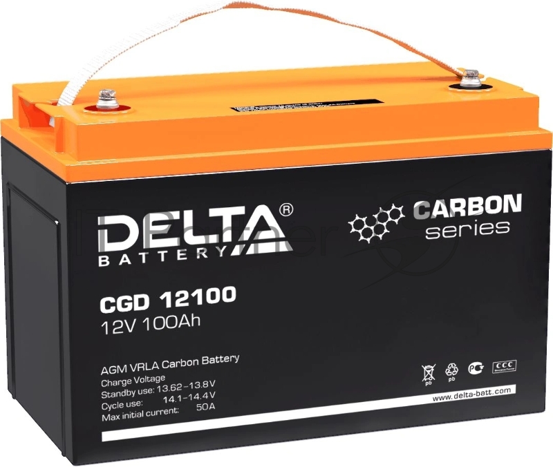 Аккумуляторная батарея Delta CGD 12100 напряжение 12В, емкость 100Ач (330х173х212мм)