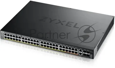 Коммутатор L3 Access Zyxel NebulaFlex Pro XGS2220-54FP, rack 19", 48xRJ-45: 1G PoE+ (8 из них PoE++), 2xRJ-45: 1/2.5/5/10G PoE++, 4xSFP+, бюджет PoE 960 Вт