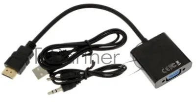 Адаптер HDMI (M)-VGA (F) 00-00027496 черный GOPOWER
