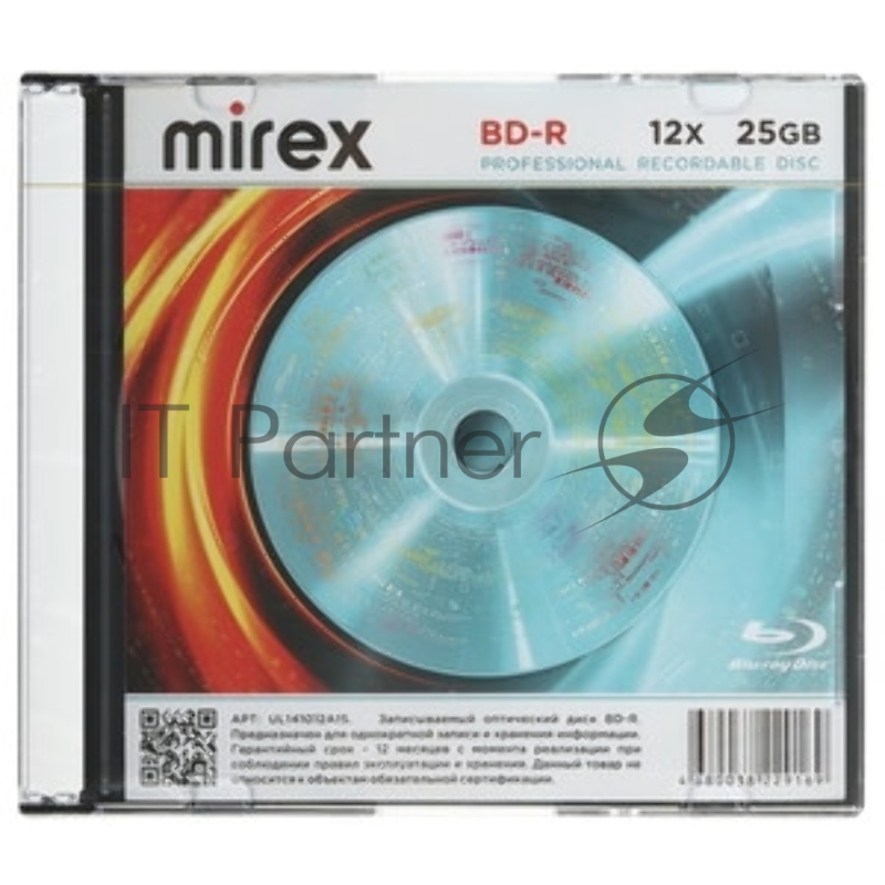 Диск BD-R Mirex 25 Gb, 12x, Slim Case (1), (1/50)