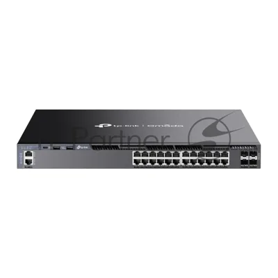 Коммутатор управляемый стекируемый 3 го уровня TP-Link SG6428X Omada с 24 гигабитными портами и 4 портами SFP+