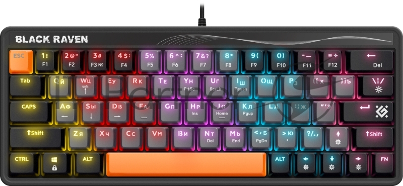 Клавиатура проводная Defender MECHANICAL BLK RAVEN GK-417 RU RGb