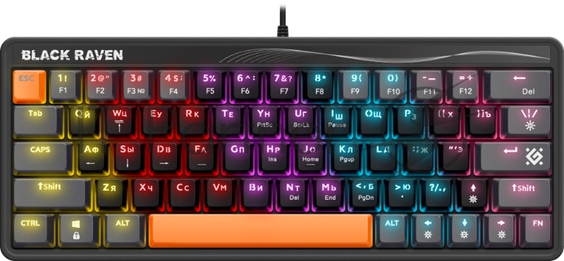 Клавиатура проводная Defender Black Raven GK-417, USB, черный