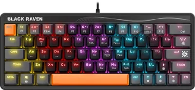 Клавиатура проводная Defender Black Raven GK-417, USB, черный