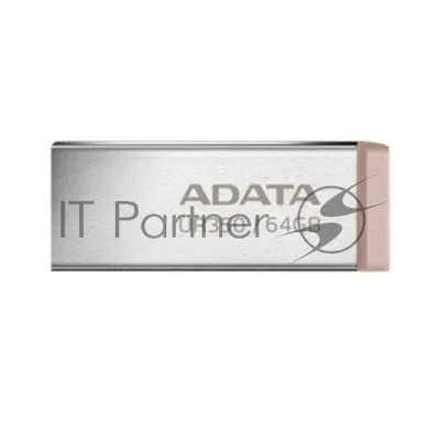 Флешка USB ADATA UR350 (UR350-64G-RSR/BG), 64Gb, USB 3.2, R/W 100/15, серебристый/коричневый
