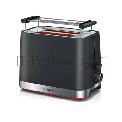 Тостер Bosch TAT4M223 черный, 970 Вт, 2 слота