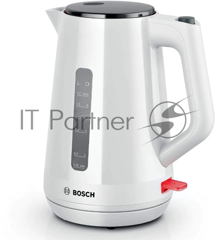 Электрочайник Bosch TWK1M121 белый, 1.7 л, 2400 Вт, скрытый нагревательный элемент