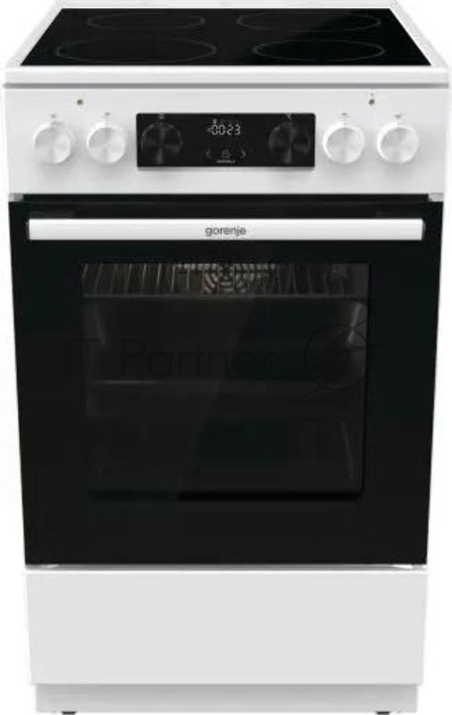 Плита электрическая Gorenje GEC5C61WG белый, конфорок 4 электрических, духовка 70 л, 50 см x 85 см x 59.4 см (без крышки)
