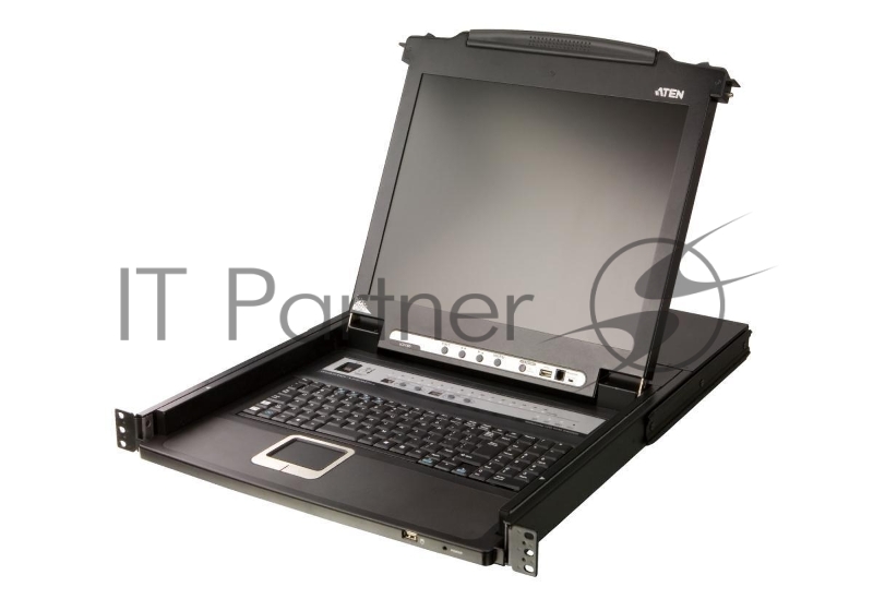 Портовый переключатель 16 с KVM консолью ATEN 16-Port PS/2-USB VGA Single Rail 17.3" 1920 x 1080 @ 60 Hz LCD KVM Switch