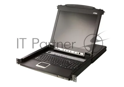 Портовый переключатель 16 с KVM консолью ATEN 16-Port PS/2-USB VGA Single Rail 17.3" 1920 x 1080 @ 60 Hz LCD KVM Switch