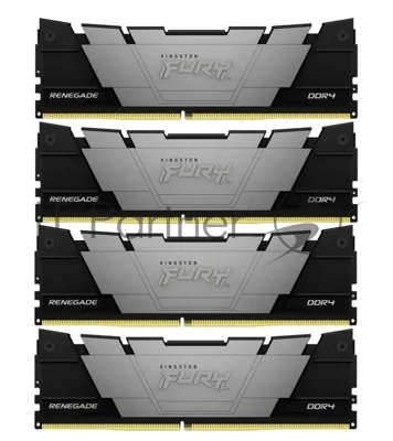 Оперативная память Kingston Fury Renegade, DDR4, 32Gb (4x8GB), 3200MHz, CL16, DIMM, с радиатором, черный