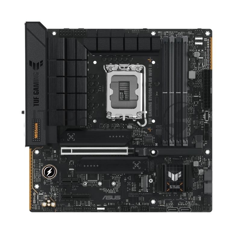 Материнская плата ASUS TUF GAMING B760M-PLUS WIFI II, LGA1700, Intel B760, 4xDDR5, 4xSATA, 3xM.2, 1xPCIe 5.0 x16, DisplayPort, HDMI, 1x2.5Gb LAN, USB Type-C, 5x3.5 мм, 7.1, microATX