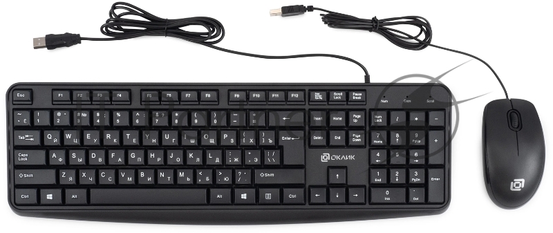 Комплект клавиатура+мышь Oklick S603 проводной, USB, 1200 DPI, чёрный