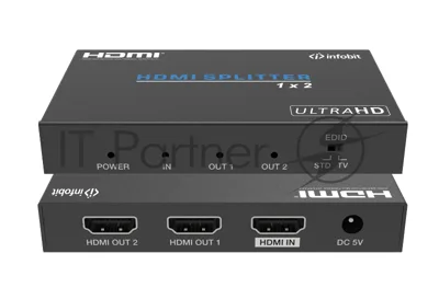 Усилитель - распределитель Infobit iSwitch 102 1х2 HDMI 4K60