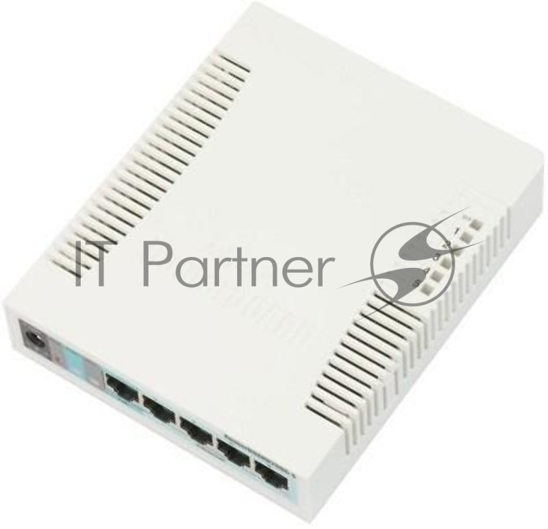 Коммутатор сетевой MikroTik RB260GS RouterBOARD 260GS 5-port Gigabit smart switch with SFP cage, SwOS, plastic case, PSU