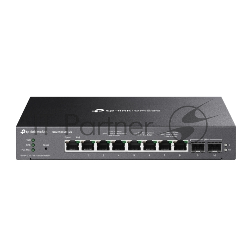 Коммутатор TP-Link SG2210XMP-M2, Smart линейки Omada с 8 портами PoE+ 2,5 Гбит/с и 2 портами SFP+