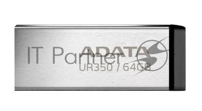 Флешка USB ADATA UR350 (UR350-128G-RSR/BK), 128Gb, USB 3.2, R/W 100/15, серебристый/черный