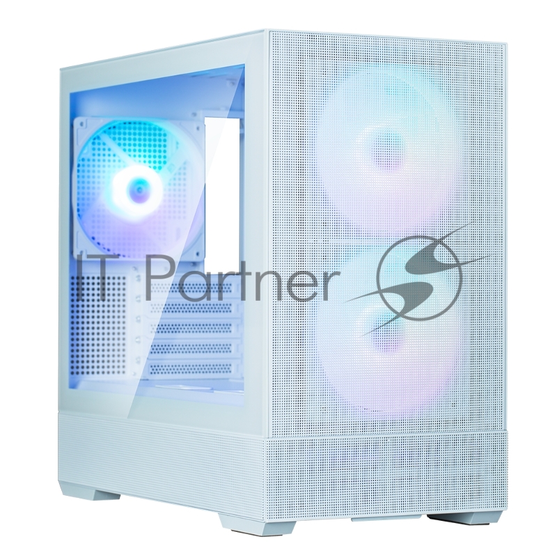 Компьютерный корпус ZALMAN P30 AIR, MATX, белый, WINDOW, 2xCombo (3.5'' or 2.5''), 3x2.5", 1xUSB TYPE-C, 1xUSB 3.0, FRONT 2x140мм ARGb, REAR 1x140мм ARGb