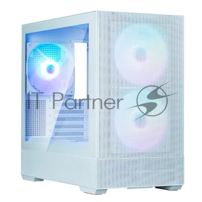 Компьютерный корпус ZALMAN P30 AIR, MATX, белый, WINDOW, 2xCombo (3.5'' or 2.5''), 3x2.5", 1xUSB TYPE-C, 1xUSB 3.0, FRONT 2x140мм ARGb, REAR 1x140мм ARGb