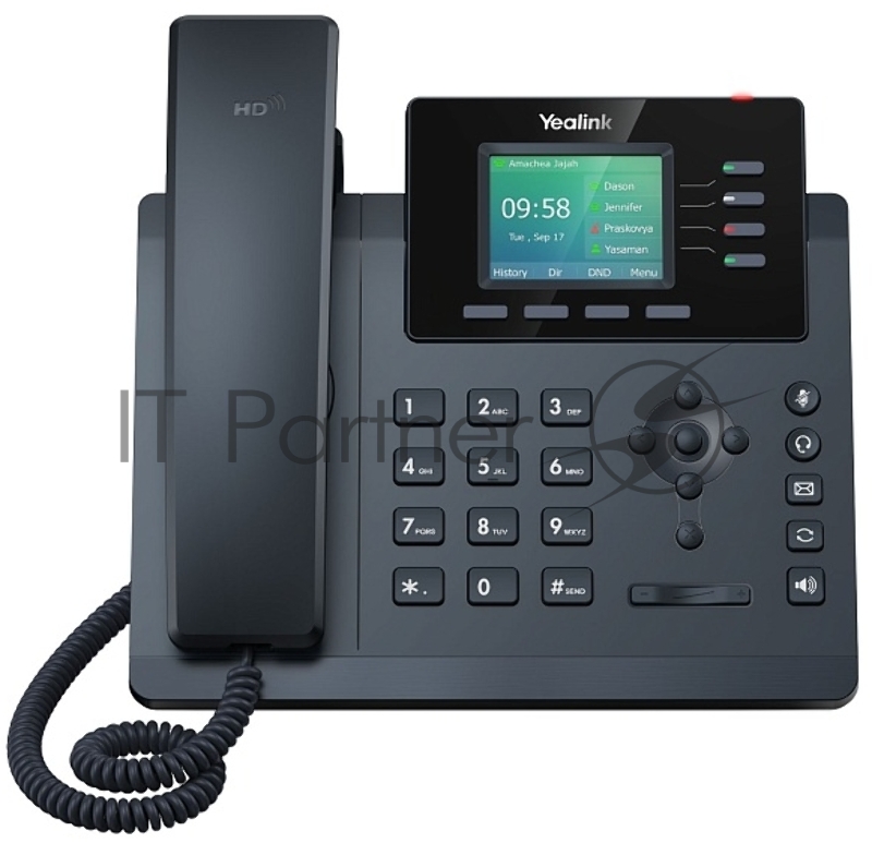 Настольный IP-телефон YEALINK SIP-T34W, 4 аккаунта, Wi-Fi, USB, 2.4" цветной экран, PoE, GigE, БП в компл. Шт