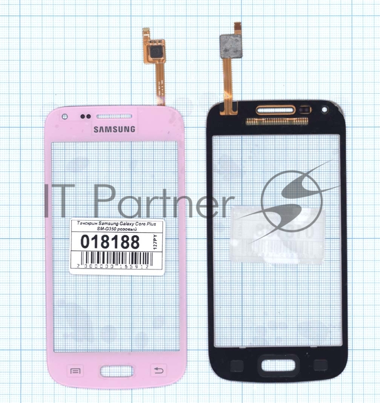 Сенсорное стекло (тачскрин) для Samsung Galaxy Core Plus SM-G350 розовое