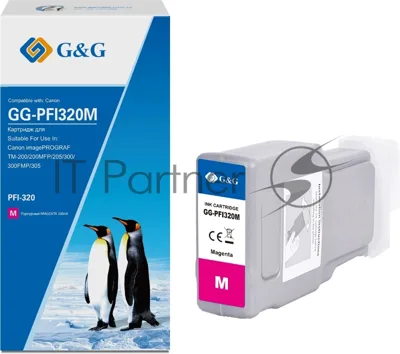 Картридж струйный G&G GG-PFI320M (PFI-320M) пурпурный (300 мл) для Canon imagePROGRAF TM-200/200MFP/205/300/300MFP/305