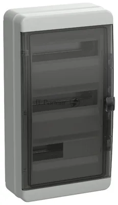 Корпус пластиковый КМПн-36 IP65 черный прозрачная дверь TEKFOR IEK TF5-KP72-N-36-65-K03-K02