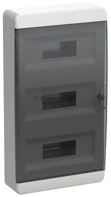 Корпус пластиковый ЩРН-П-36 IP41 черный прозрачная дверь TEKFOR IEK TF5-KP12-N-36-41-K01-K03