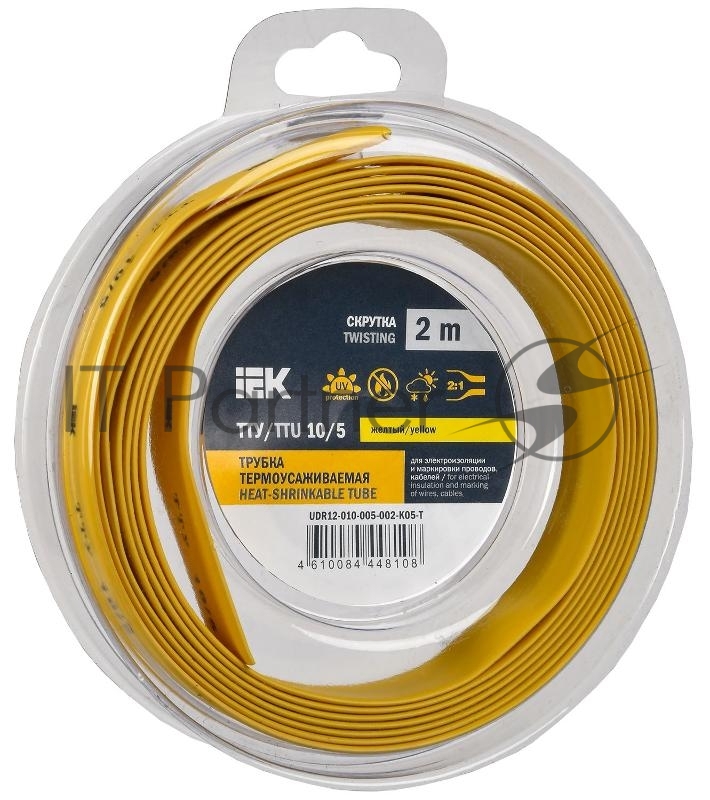 Трубка термоусадочная ТТУ нг-LS 10/5 желт. (уп.2м) IEK UDR12-010-005-002-K05-T
