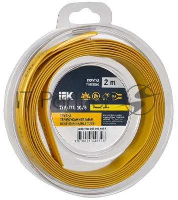 Трубка термоусадочная ТТУ нг-LS 10/5 желт. (уп.2м) IEK UDR12-010-005-002-K05-T