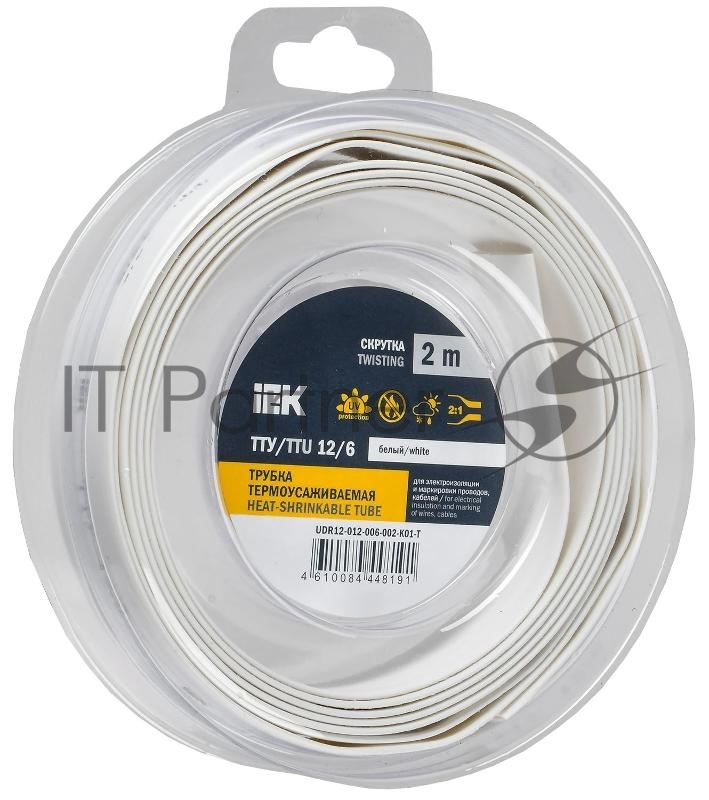 Трубка термоусадочная ТТУ нг-LS 12/6 бел. (уп.2м) IEK UDR12-012-006-002-K01-T
