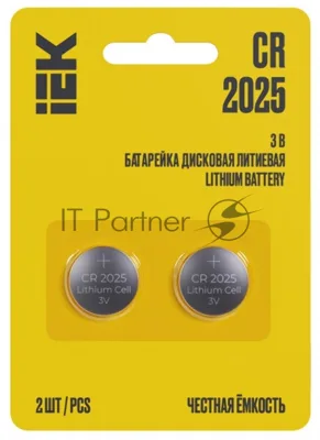 Элемент питания дисковый литиевый CR2025 (блист.2шт) IEK ABT-CR2025-OP-L02