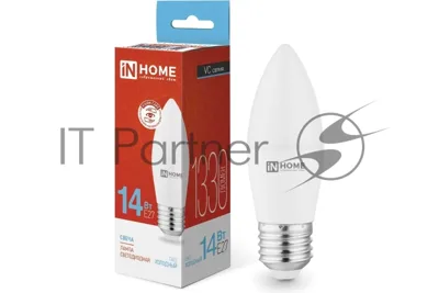 Лампа светодиодная LED-СВЕЧА-VC 14Вт E27 6500К 1330лм IN HOME 4690612047751