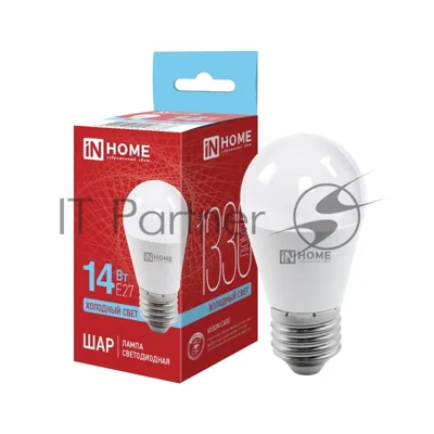Лампа светодиодная LED-ШАР-VC 14Вт 230В E27 6500К 1330лм IN HOME 4690612047836