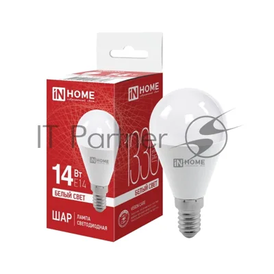 Лампа светодиодная LED-ШАР-VC 14Вт 230В E14 4000К 1330лм IN HOME 4690612047843