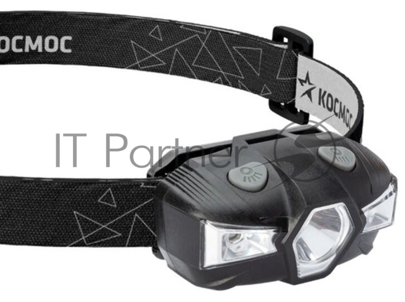 Фонарь налобный 1Вт LED+красн. 1xAA (R6) корпус ABS-пластик регулируемый эласт. ремешок КОСМОС KOC517B