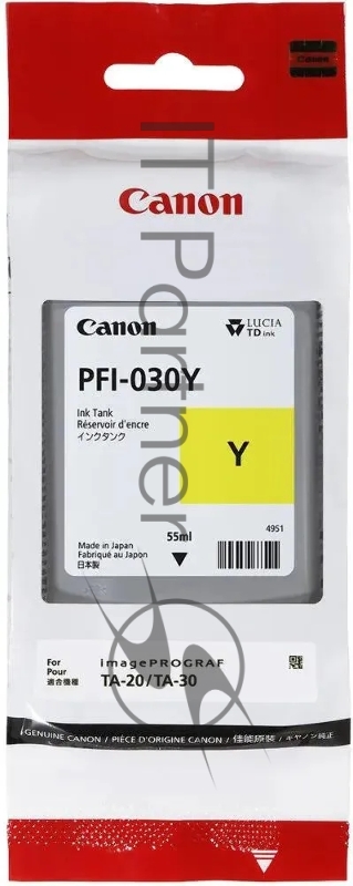 Картридж струйный Canon Pigment Ink PFI-030 Yellow желтый (55 мл) для Canon imagePROGRAF TM-240, TM-340