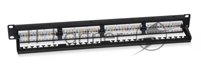 Патч-панель 19" (1U) Cabeus PL2-24-Cat.5e-Dual IDC, 24 порта RJ-45, категория 5e, Dual IDC, с задним кабельным организатором, new